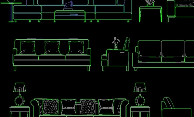 Bản autocad các mẫu ghế sofa thiết kế thông dụng - Ảnh 2